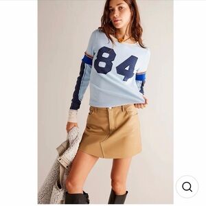 We The Free Snow Peak Blue and Navy Layered Long Sleeve Tee